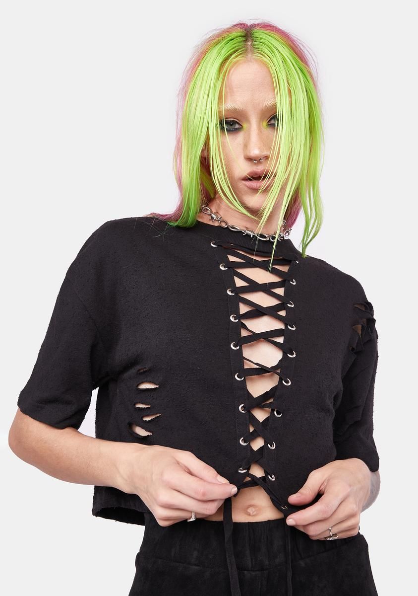 Cruel Intentions Lace-Up Tee sold by Dolls Kill