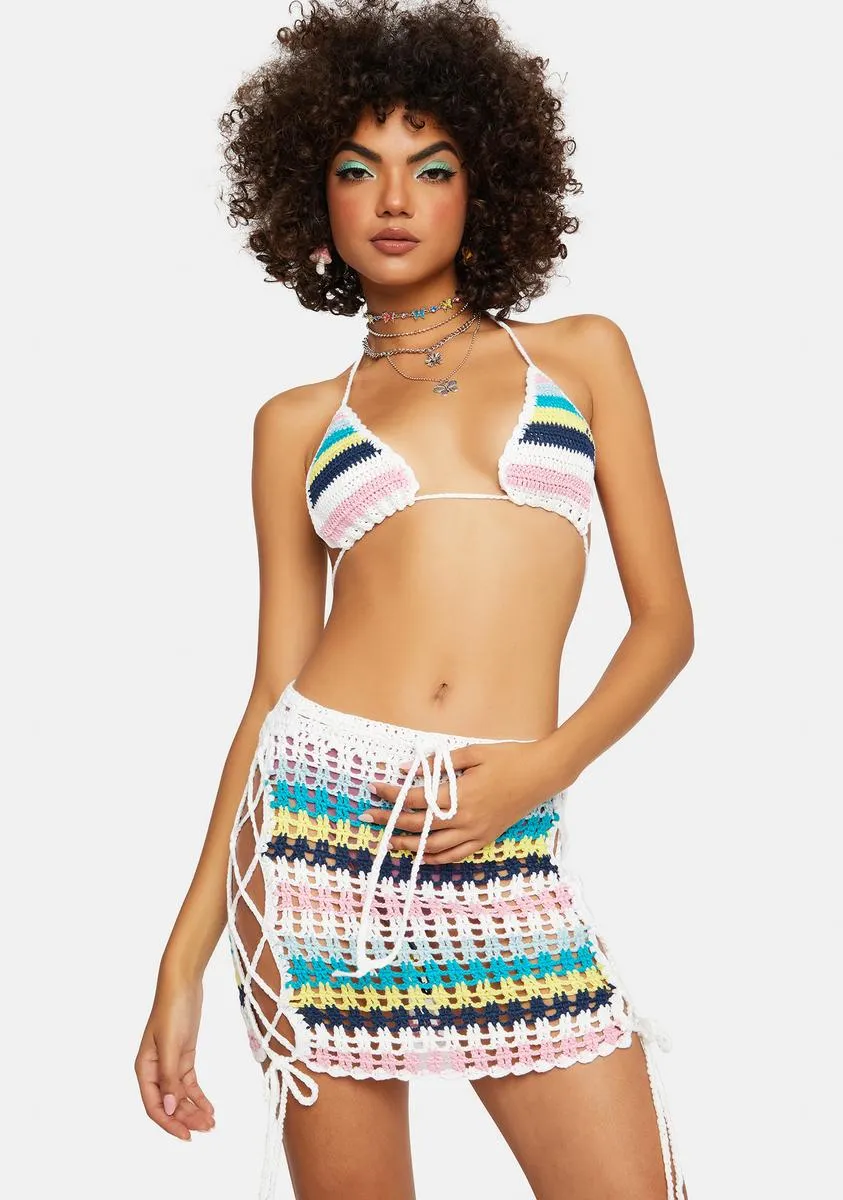 Suit Yourself Crochet Skirt Set sold by Dolls Kill