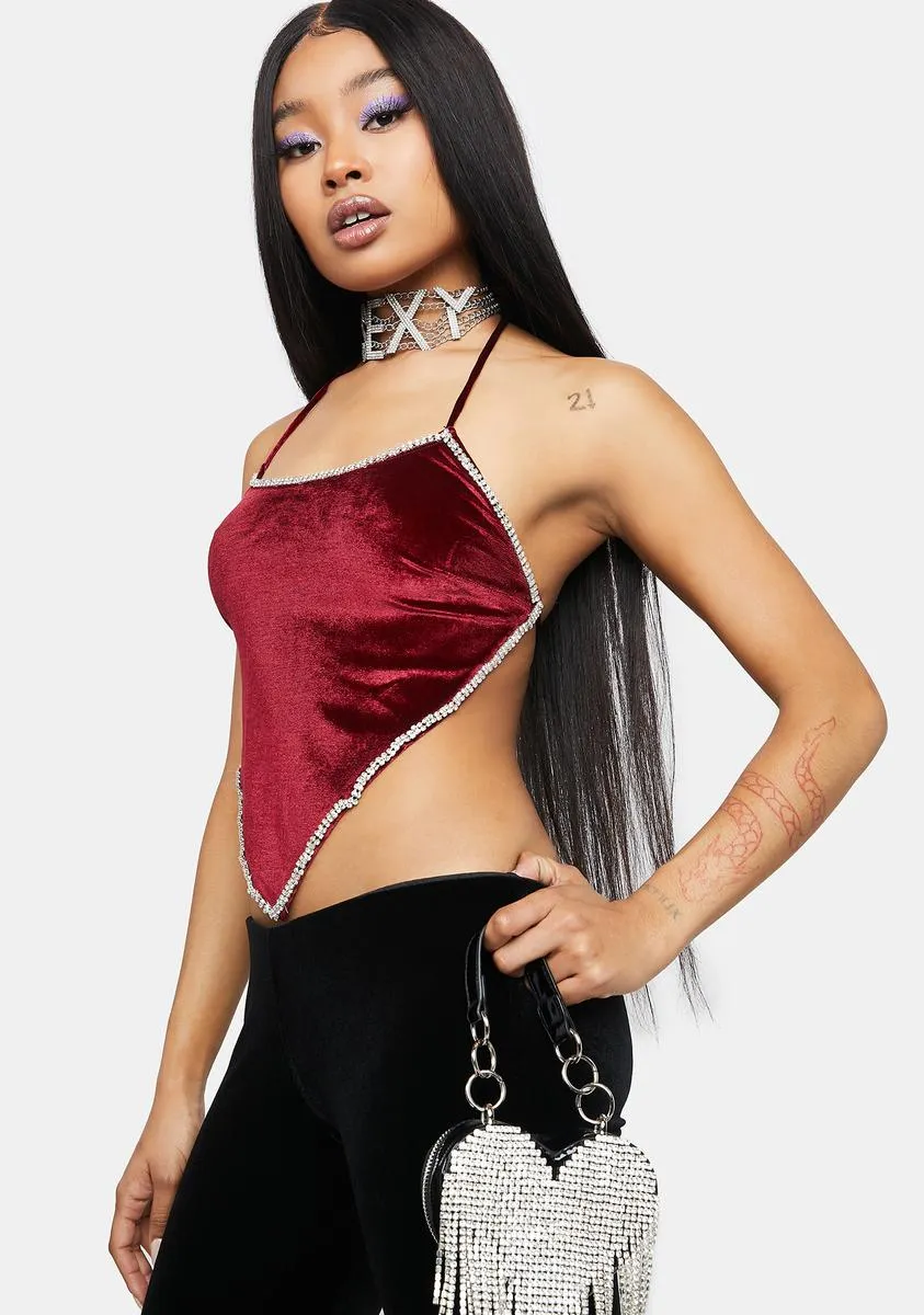 Cherry Stay Awhile Velvet Scarf Top sold by Dolls Kill product image thumbnail 2