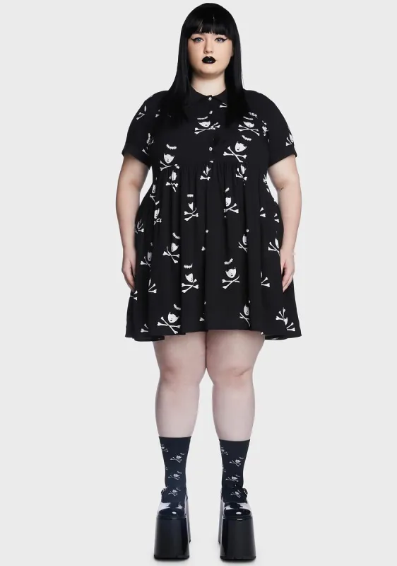 Plus Death Becomes You Shirt Dress sold by Dolls Kill
