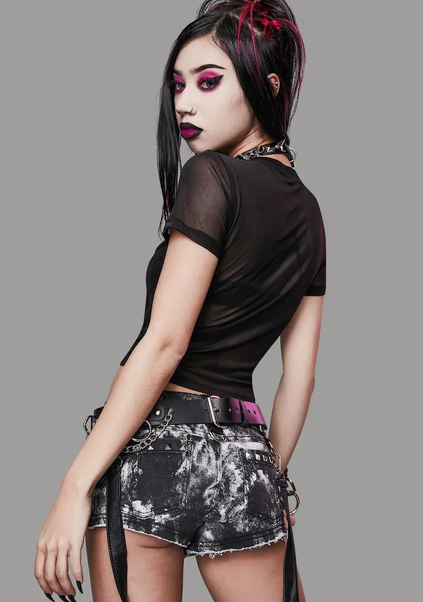 Straight From Hell Mesh Crop Tee sold by Dolls Kill product image thumbnail 4