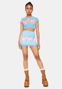 Berry Hot Like Me Skirt Set sold by Dolls Kill