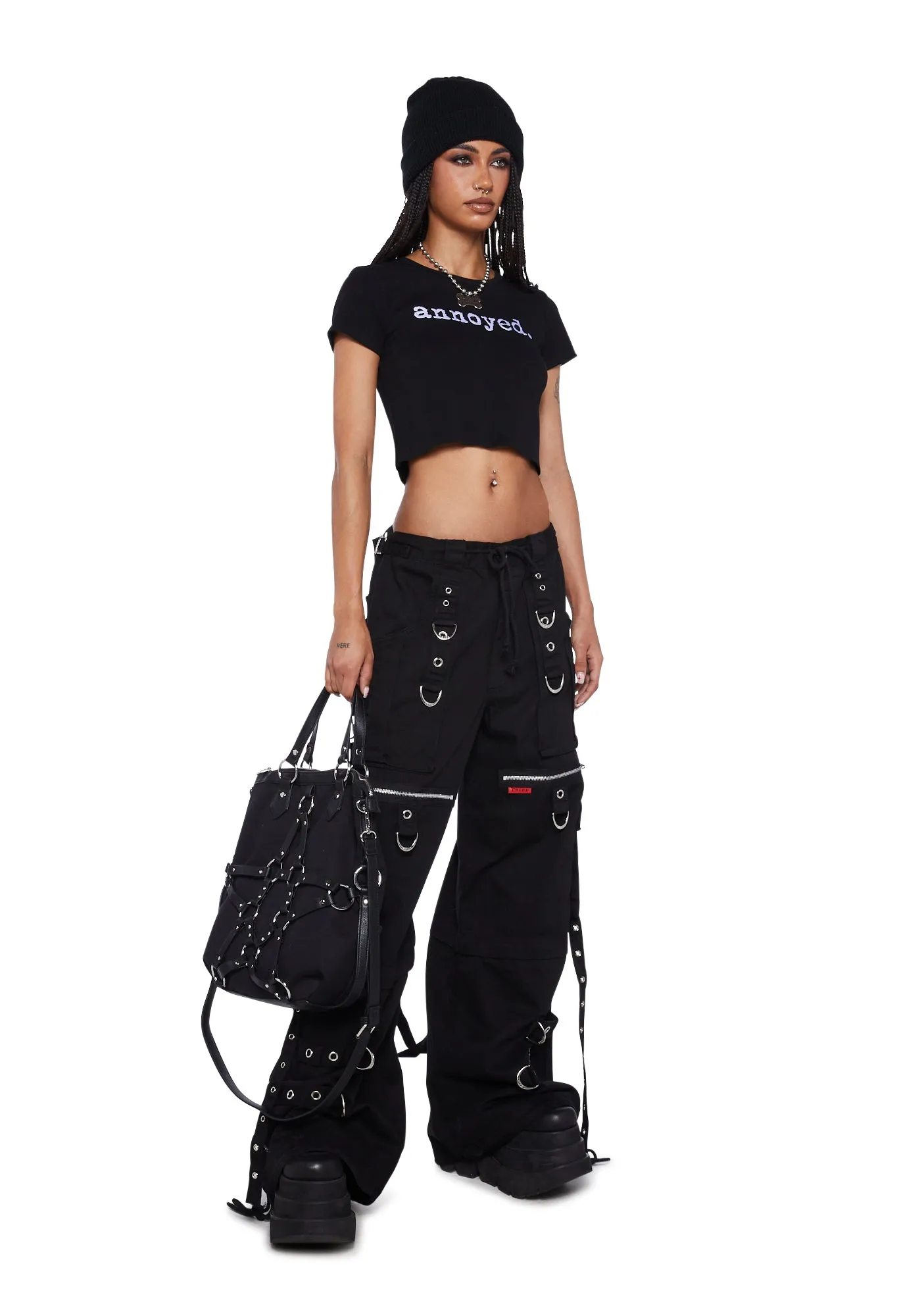 X-Strap Zip Off Pants-Black sold by Dolls Kill product image thumbnail 2