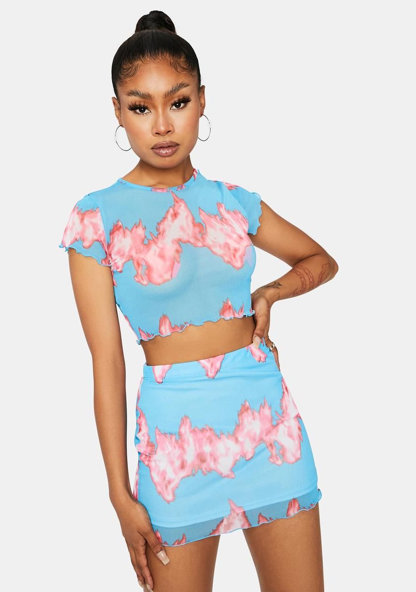 Berry Hot Like Me Skirt Set sold by Dolls Kill