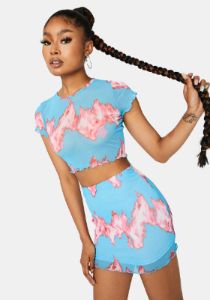 Berry Hot Like Me Skirt Set sold by Dolls Kill