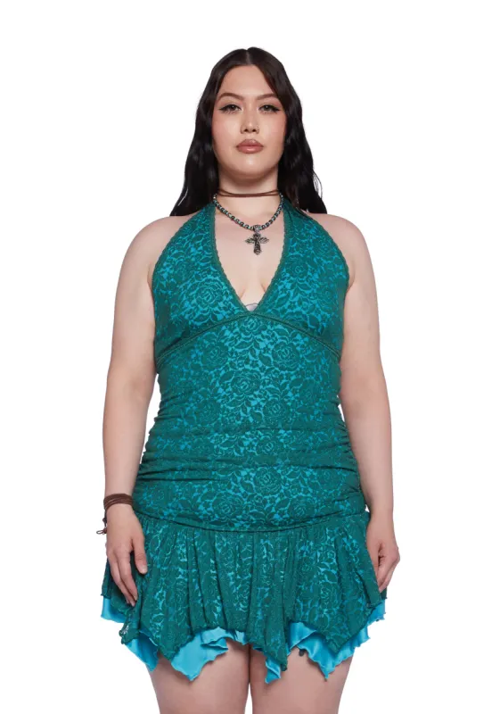 Plus Tales Of Fantasy Mini Dress - Blue sold by Dolls Kill