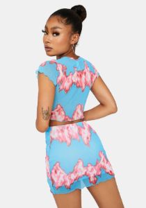 Berry Hot Like Me Skirt Set sold by Dolls Kill