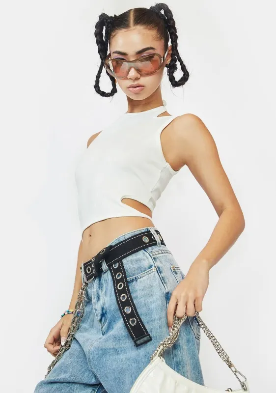 Bliss Only Eyes For U Crop Top sold by Dolls Kill