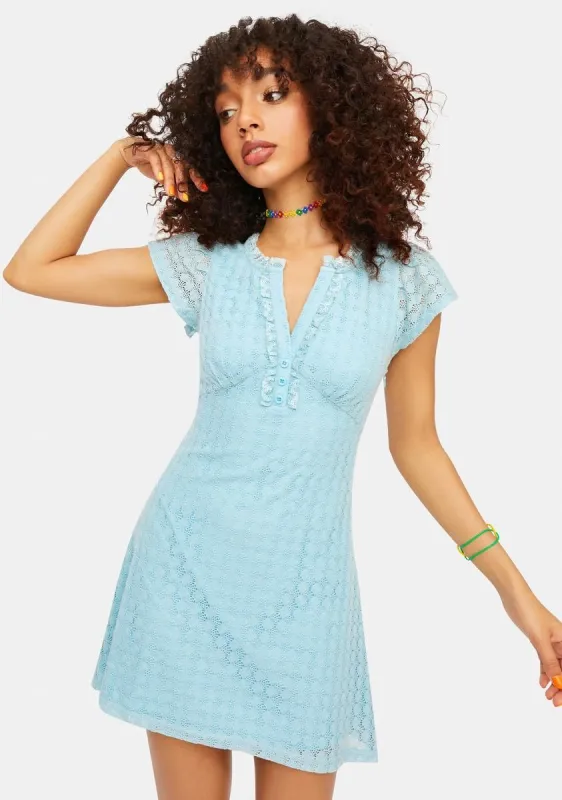 Baby Blue Cheetah Print Mini Dress sold by Dolls Kill