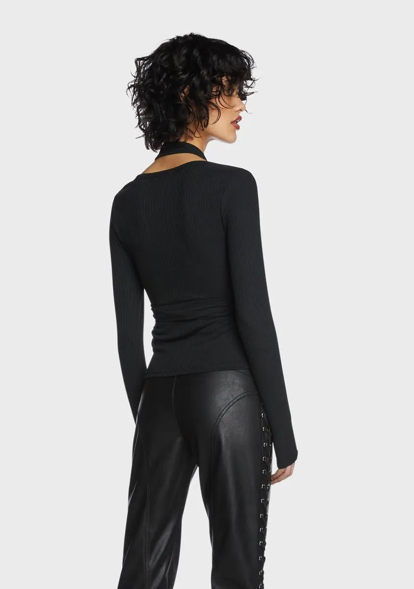 Layered Halter Ribbed Knit Top sold by Dolls Kill product image thumbnail 4