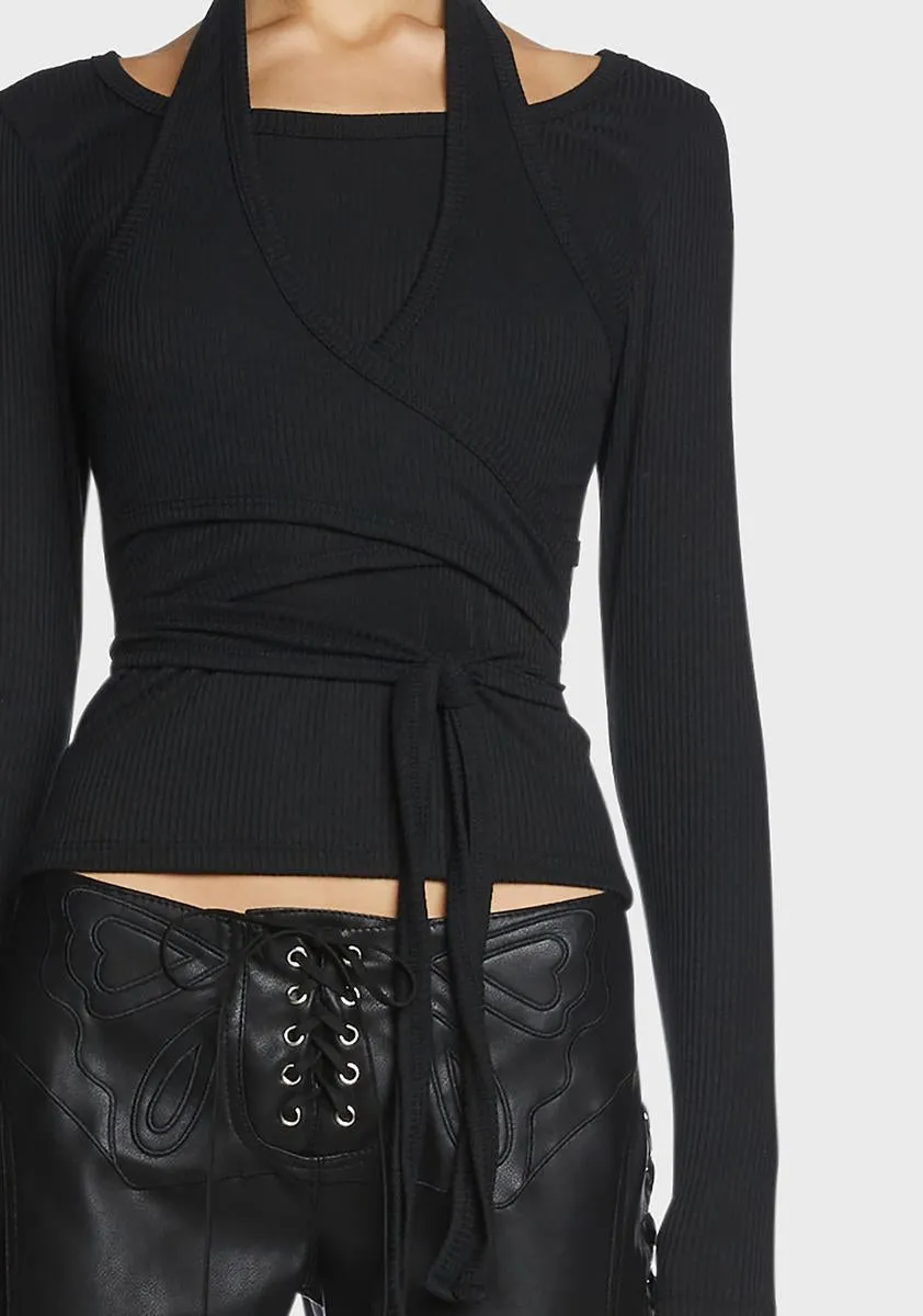 Layered Halter Ribbed Knit Top sold by Dolls Kill product image thumbnail 2