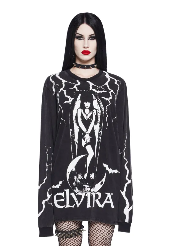 Thunderstruck Long Sleeve Tee sold by Dolls Kill