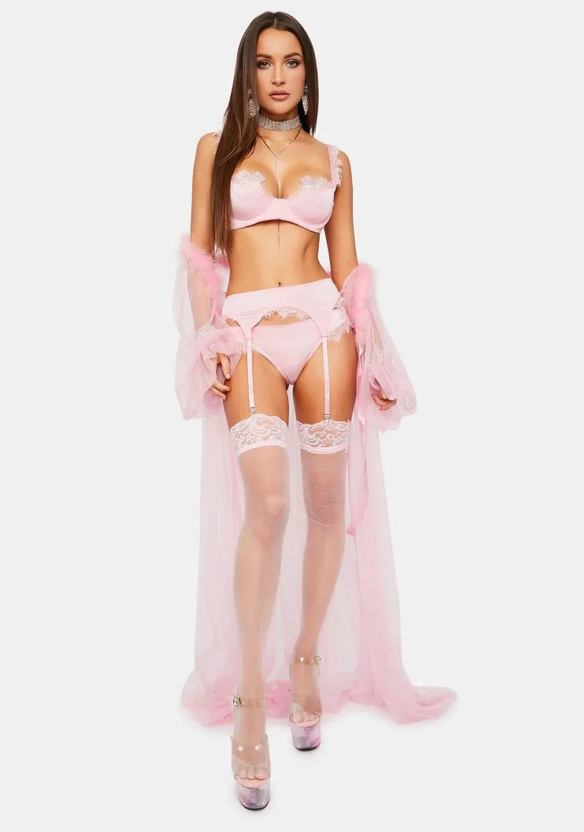 In The Pink Lace Trim Lingerie Set sold by Dolls Kill product image thumbnail 3