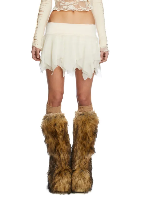Ivory Tiny Treasures Mini Skort sold by Dolls Kill