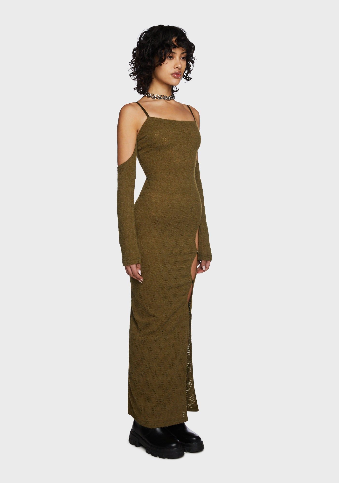Humble Brag Maxi Dress - Olive sold by Dolls Kill product image thumbnail 4