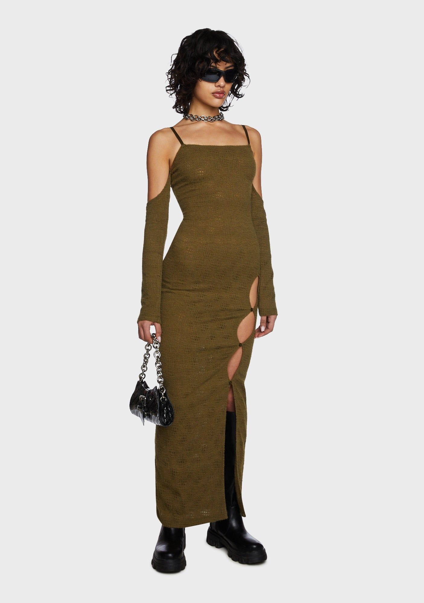 Humble Brag Maxi Dress - Olive sold by Dolls Kill product image thumbnail 3