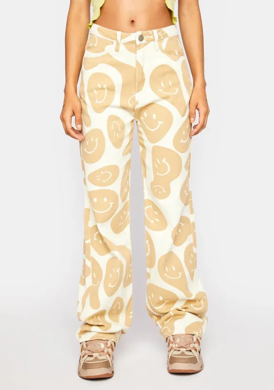 Ecru Wide Leg Pants sold by Dolls Kill