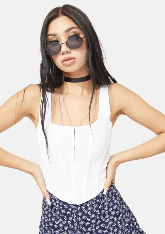 Ivory Down For It Corset Top sold by Dolls Kill