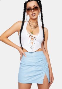 Sky Ocean Drive Vibes Mini Skirt sold by Dolls Kill