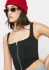 Noir Hold A Grudge Corset Crop Top sold by Dolls Kill