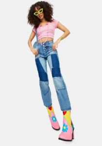 Needed Chill Striped Keyhole Baby Tee sold by Dolls Kill