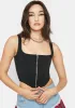 Noir Hold A Grudge Corset Crop Top sold by Dolls Kill