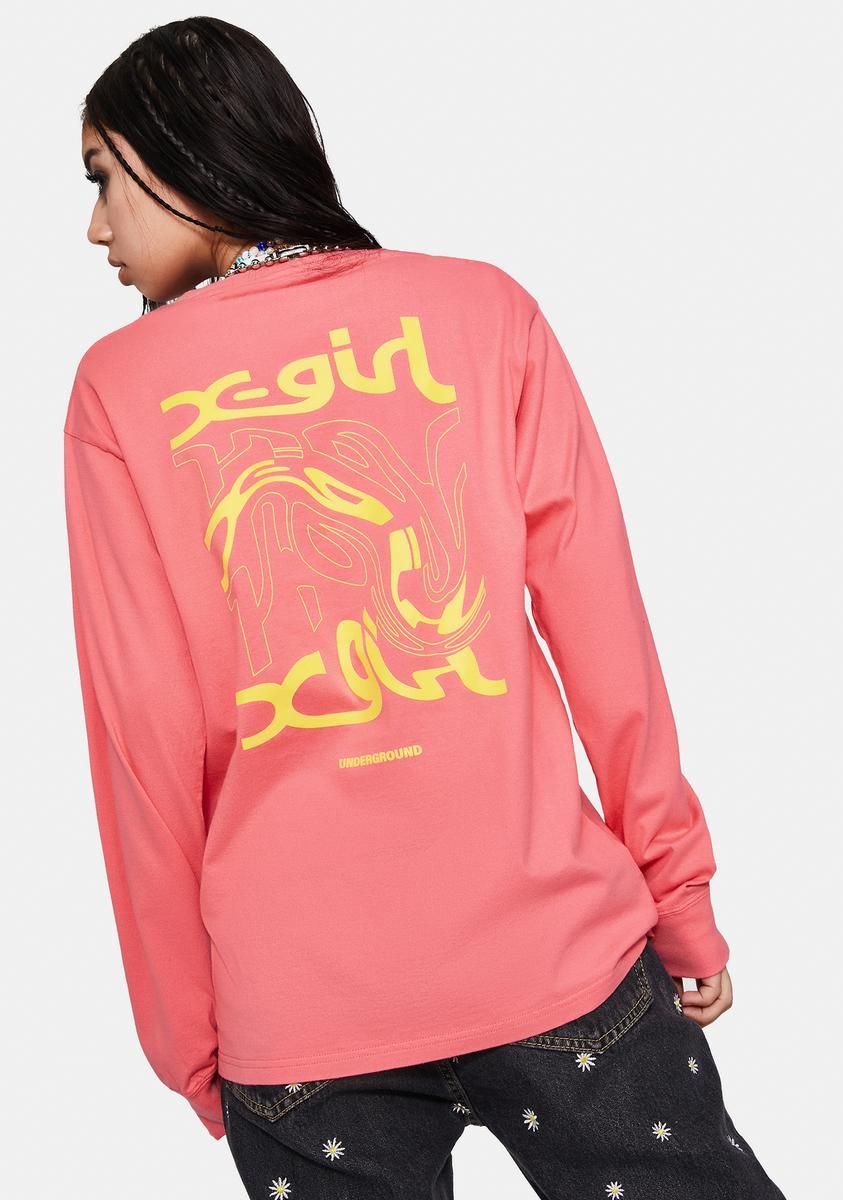 Distorted Logo Long Sleeve Tee sold by Dolls Kill