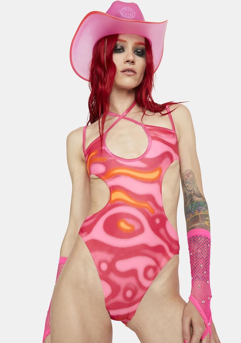 Pink Lava Layla Bodysuit sold by Dolls Kill