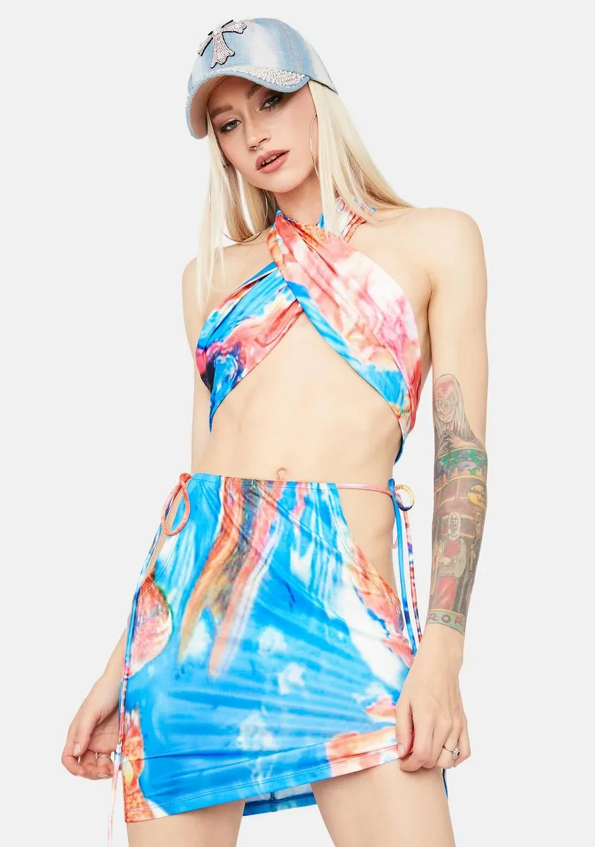 All The Feels Tie Dye Skirt Set sold by Dolls Kill