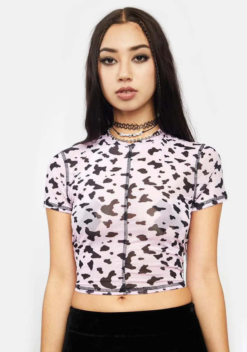 Brighter World Mesh Crop Top sold by Dolls Kill