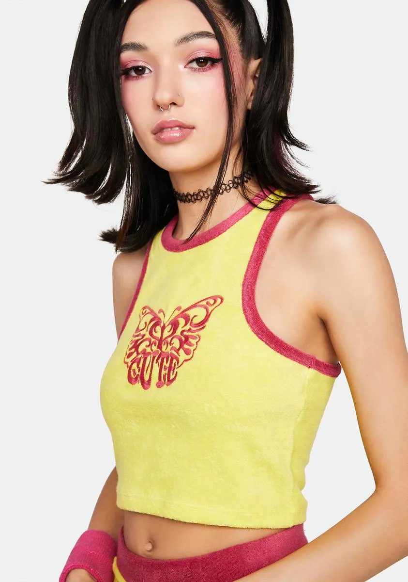Cute Butterfly Towelling Tank sold by Dolls Kill product image thumbnail 2