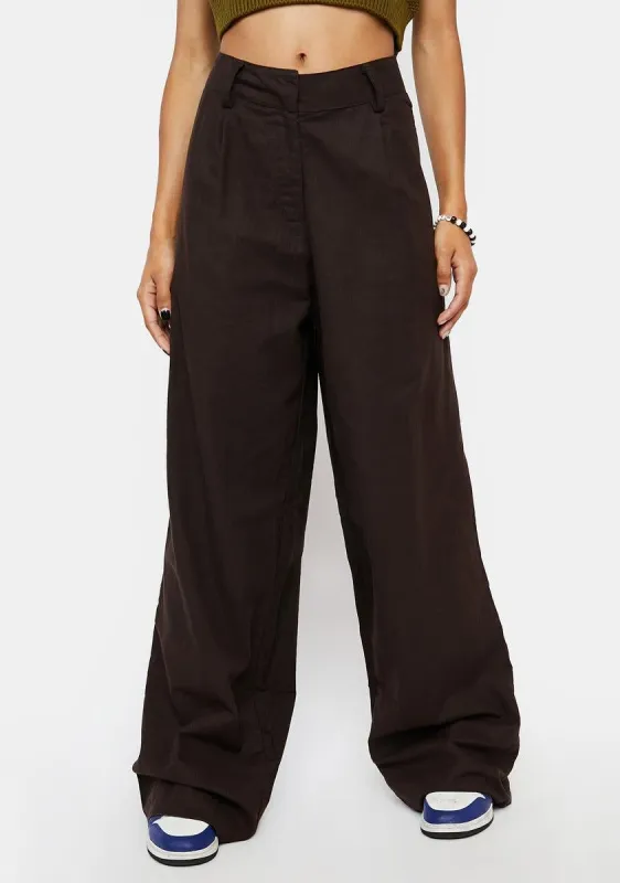 Bitter Chocolate Onfal Wide Leg Trousers sold by Dolls Kill