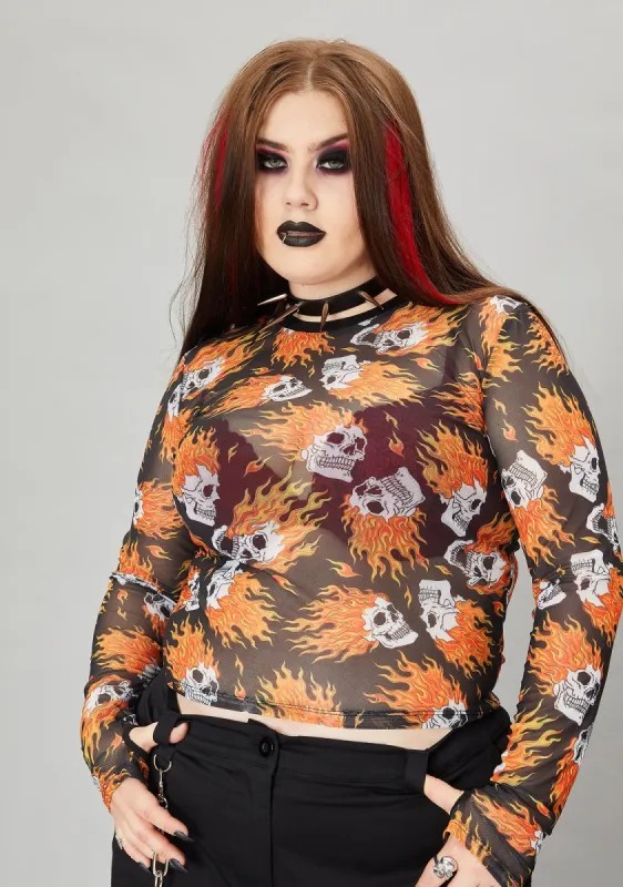 To Hell And Back Mesh Top sold by Dolls Kill