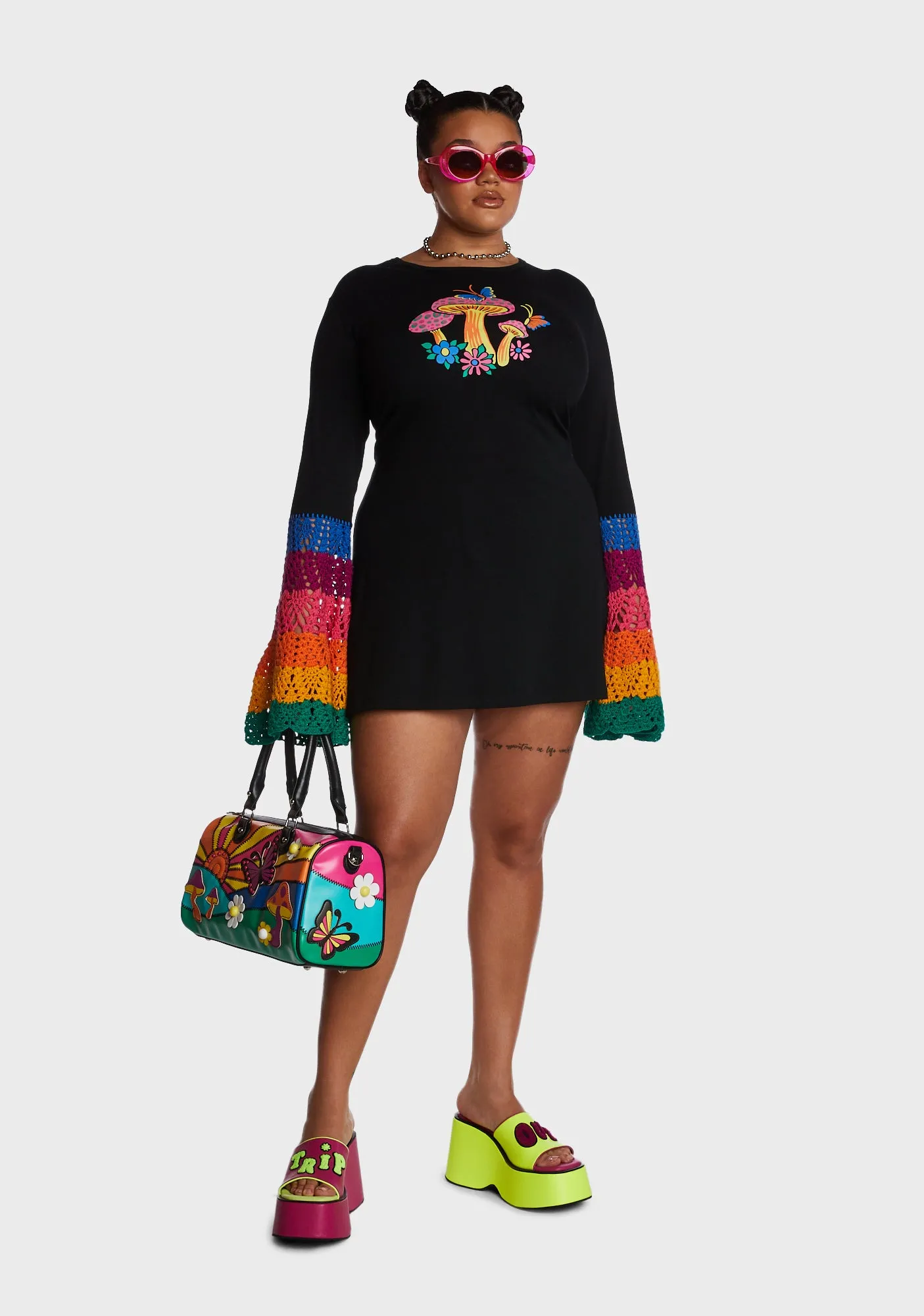 Plus Messing With Magic Bell Sleeve Dress sold by Dolls Kill product image thumbnail 2