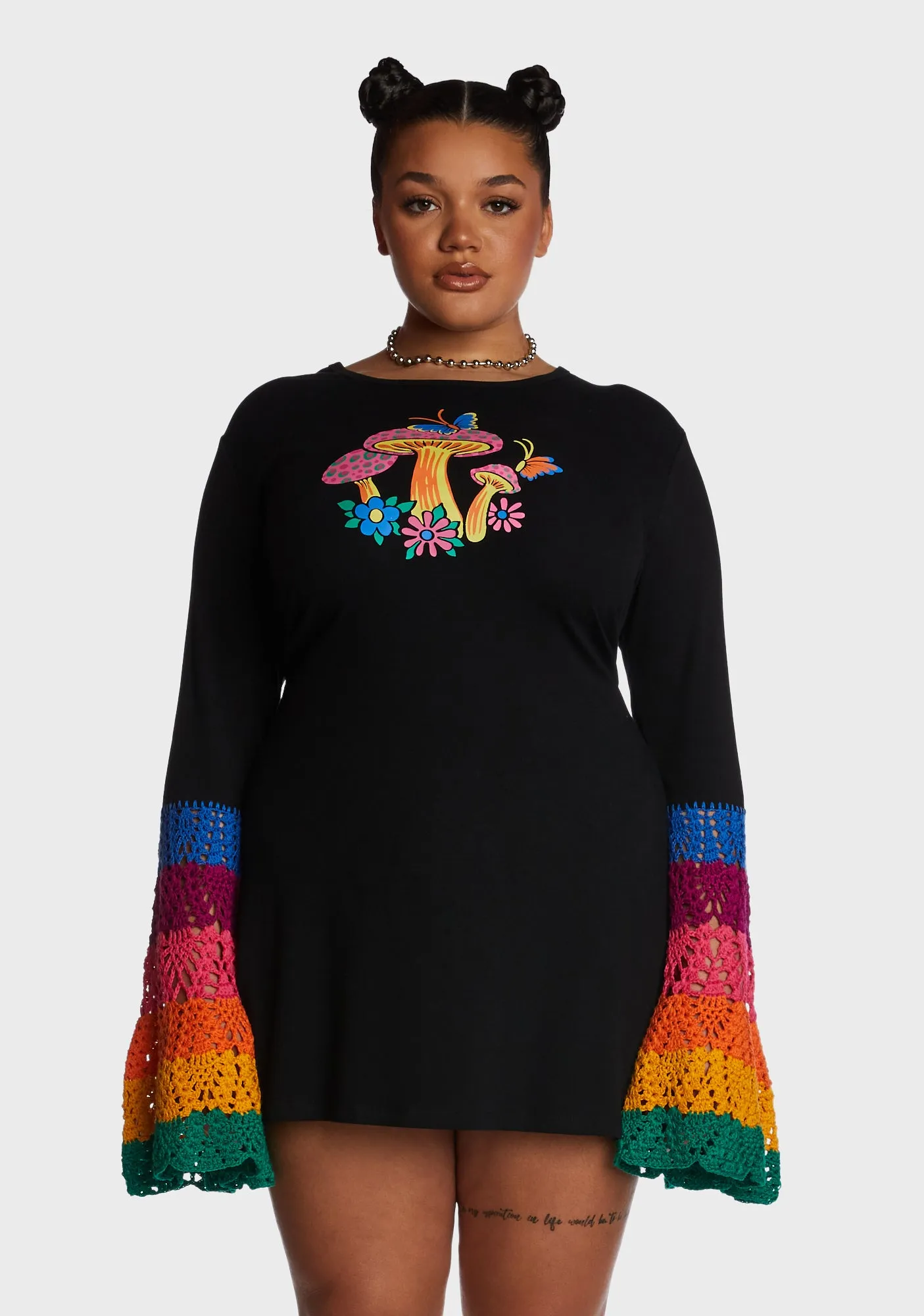 Plus Messing With Magic Bell Sleeve Dress sold by Dolls Kill