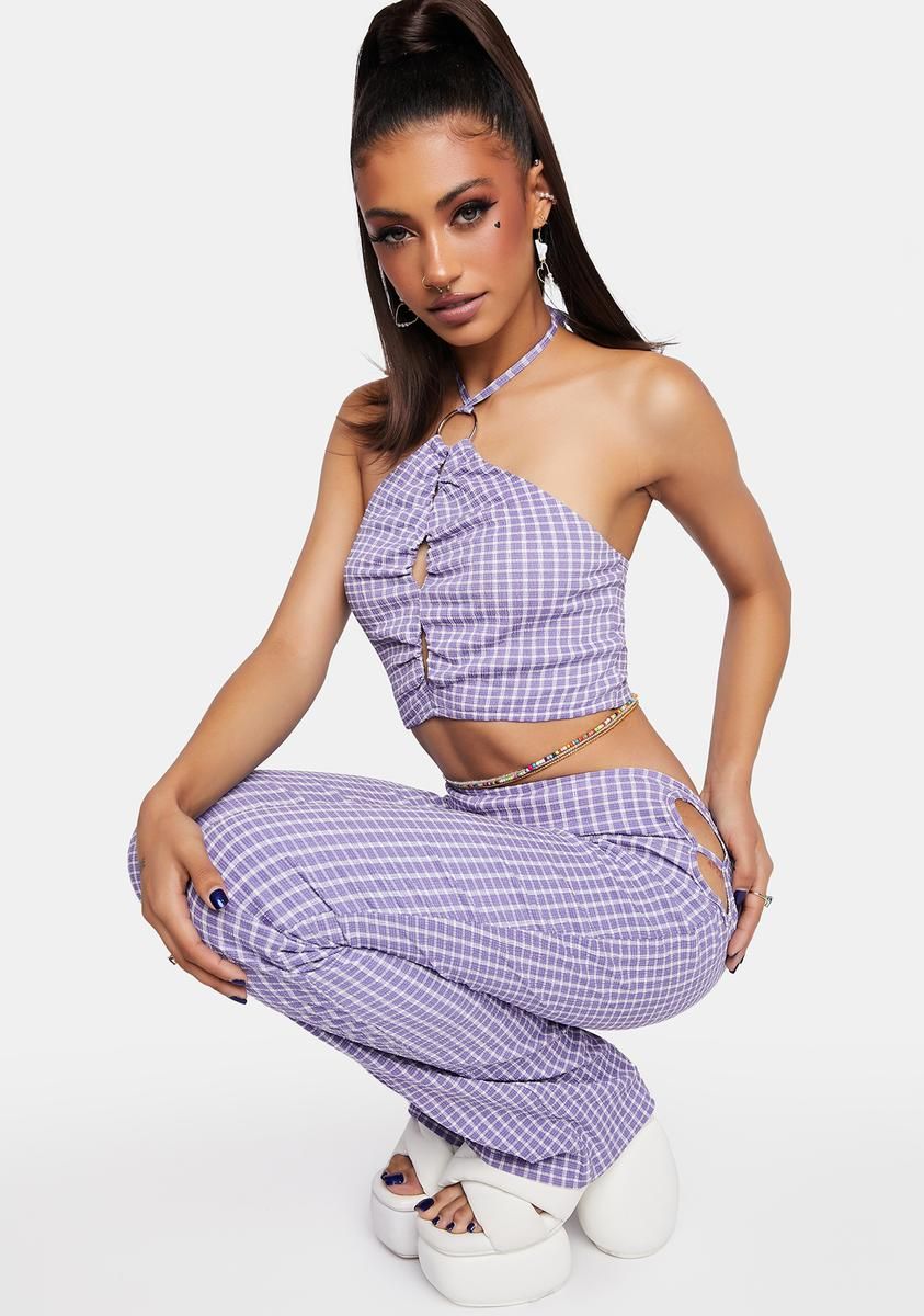 Grape Halter Crop Top sold by Dolls Kill product image thumbnail 2