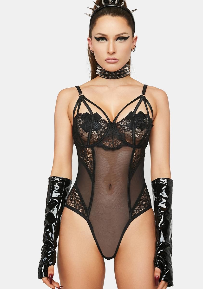 Secret Meeting Sheer Lace Teddy sold by Dolls Kill