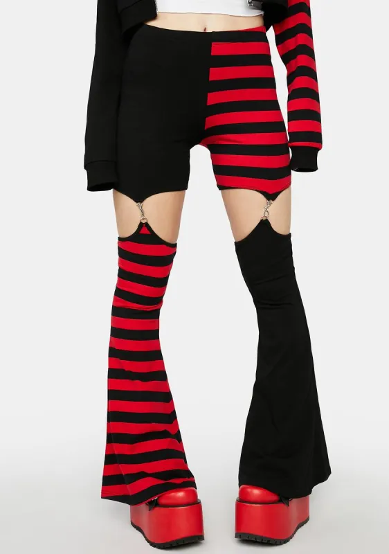 Psych 'Em Out Garter Bell Bottoms sold by Dolls Kill