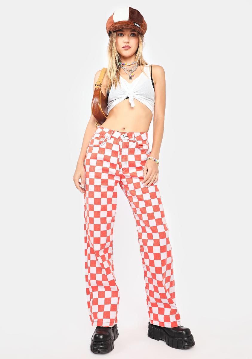 Red Rook Checkered Jeans sold by Dolls Kill product image thumbnail 3