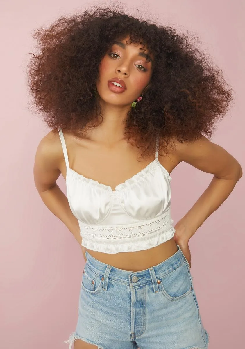 In Good Time Satin Crop Top sold by Dolls Kill