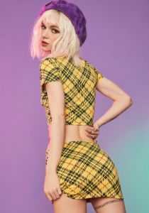 No Trespassing Plaid Skirt Set sold by Dolls Kill