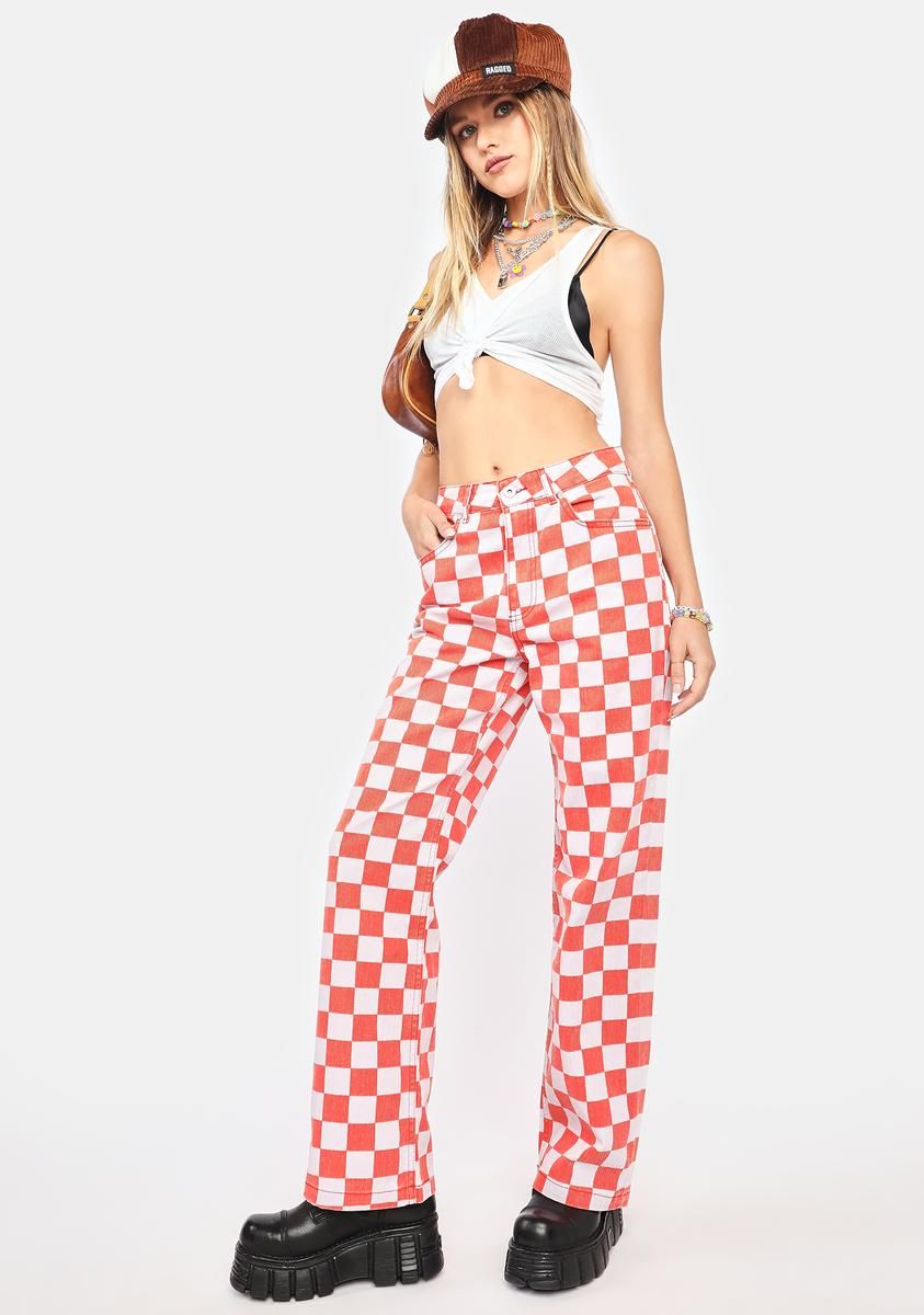 Red Rook Checkered Jeans sold by Dolls Kill product image thumbnail 2