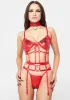 Red Double Strapped Lingerie Set sold by Dolls Kill
