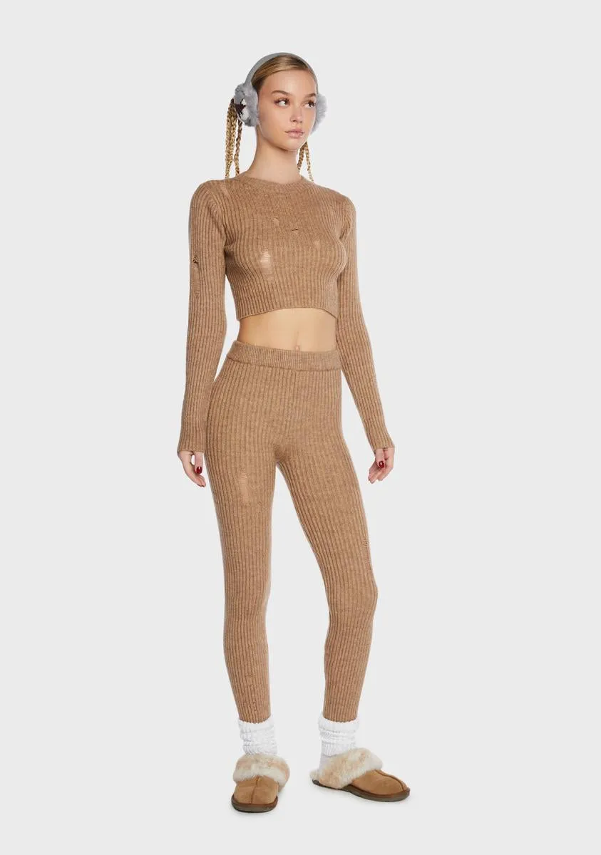 Taupe Winter Getaway Knit Set sold by Dolls Kill product image thumbnail 3