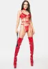Red Double Strapped Lingerie Set sold by Dolls Kill