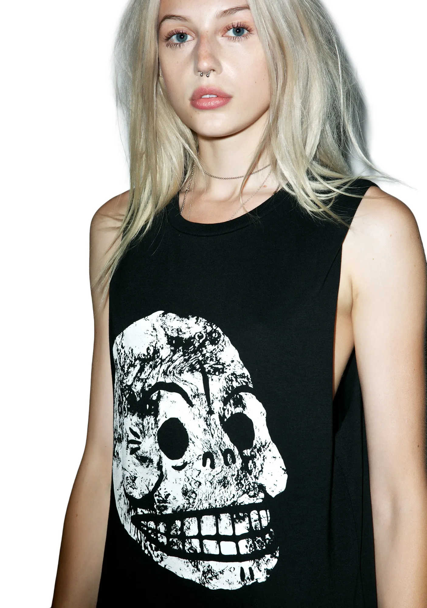 Muscle Moon Skull Tank sold by Dolls Kill product image thumbnail 3