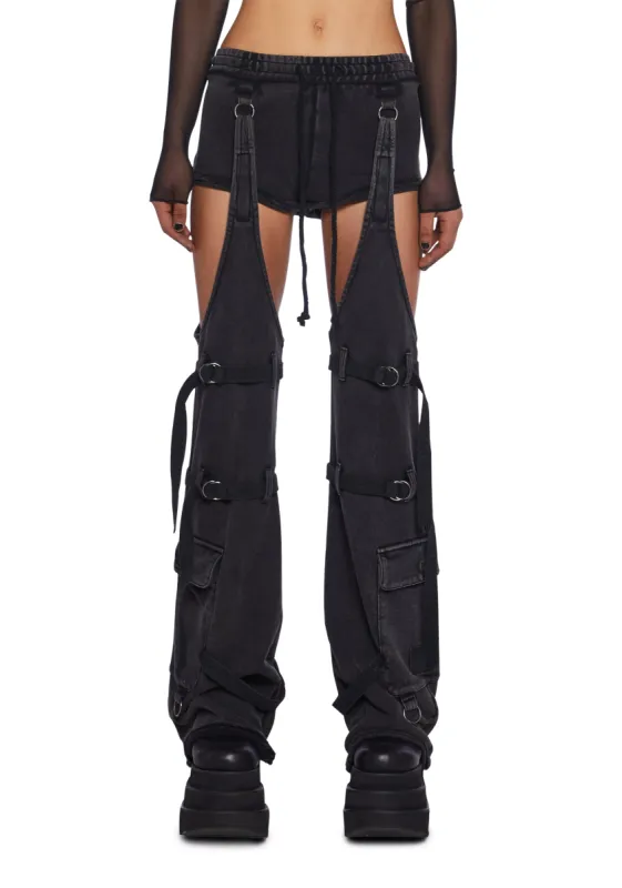 Downbeat Micro Shorts With Removable Chaps sold by Dolls Kill