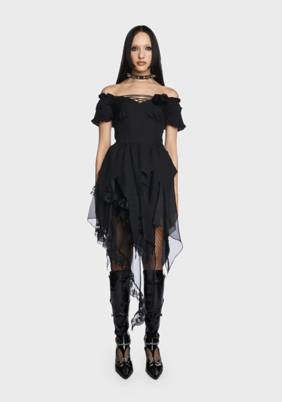 Off The Shoulder Mini Dress sold by Dolls Kill