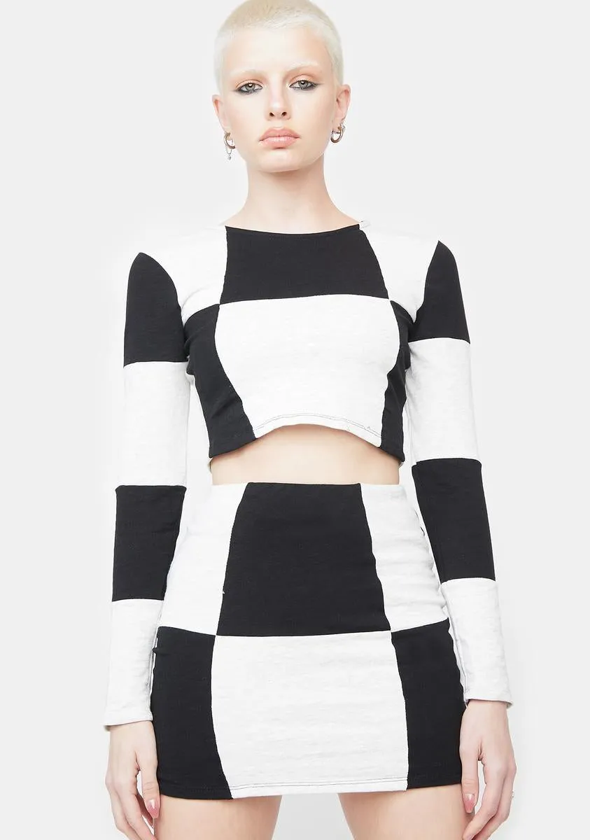 Chill Retro Visions Colorblock Skirt Set sold by Dolls Kill