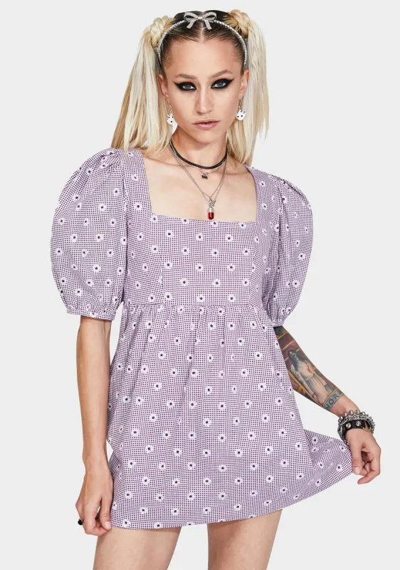 Lavender Daisy Field Wretta Mini Dress sold by Dolls Kill